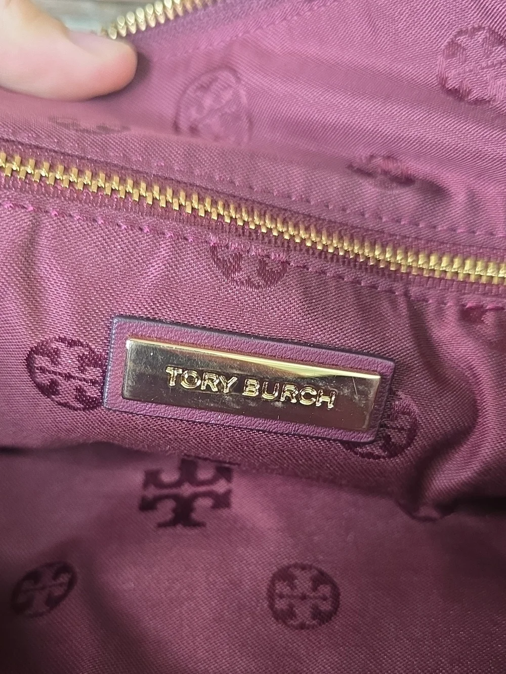 Tory Burch Frida Stitched Suede Satchel, EUC
